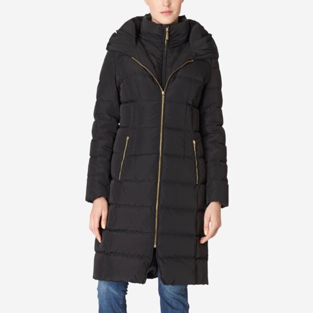 Cole Haan Hooded Quilted Down Coat